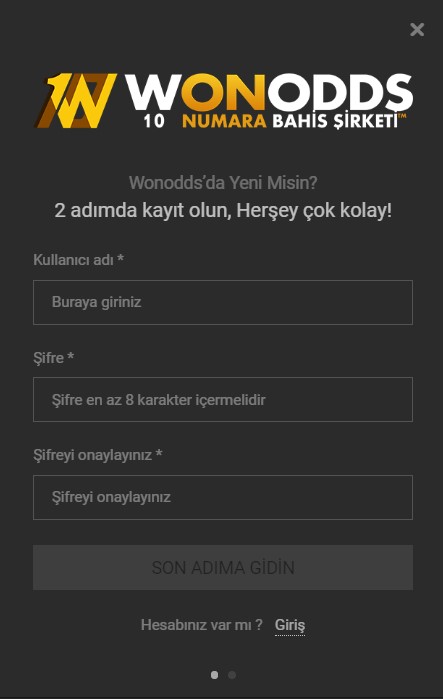 Wonodds Üye Ol