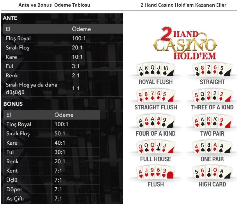 2 Hand Casino Hold'em Poker Oyunu